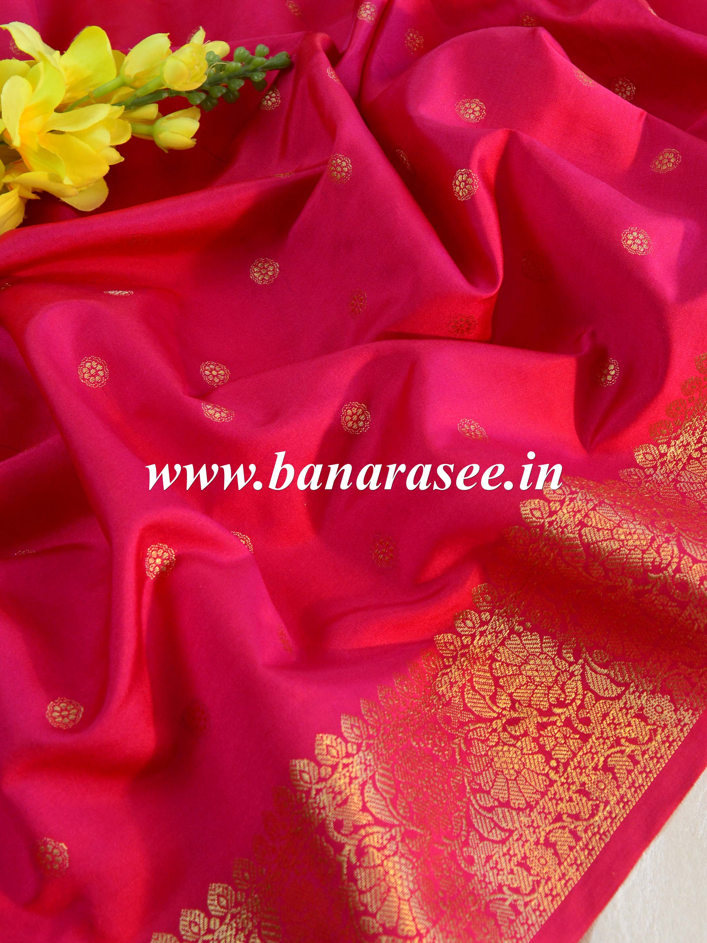 Banarasee Art Silk Buti Design Dupatta-Pink