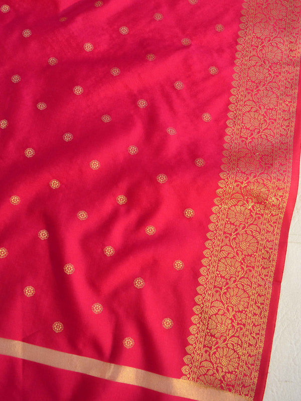 Banarasee Art Silk Buti Design Dupatta-Pink