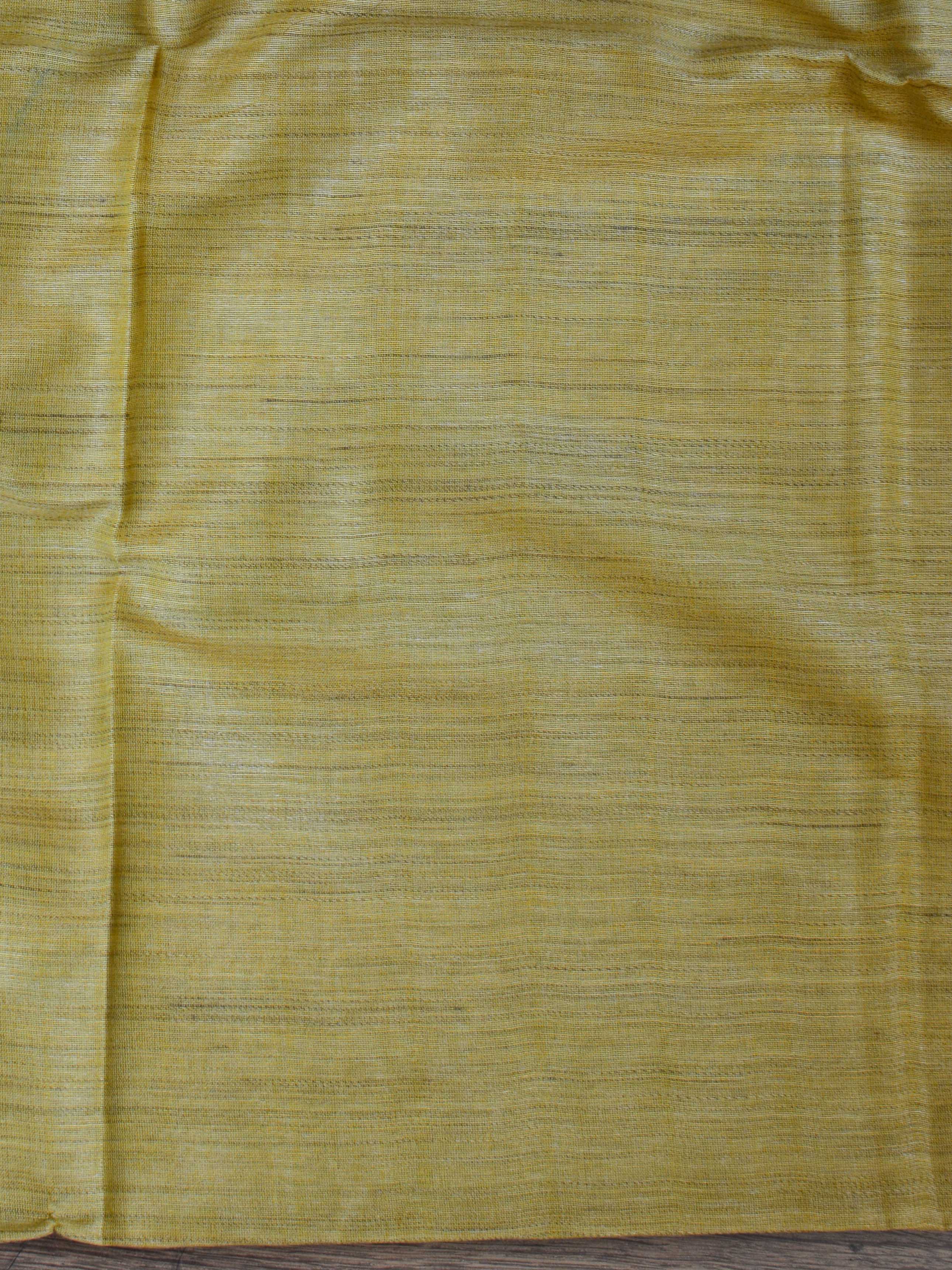 Bhagalpuri Jute Silk Cotton Suit Set With Shaded Dupatta & Kameez-Yellow & Pink