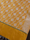 Banarasee Chanderi Salwar Kameez Fabric & Dupatta With Silver Zari-Blue & Yellow