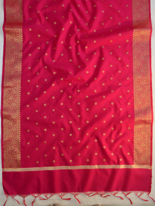Banarasee Art Silk Buti Design Dupatta-Pink