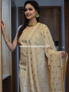 Banarasee Salwar Kameez Cotton Silk Resham Buti Woven Fabric-Beige