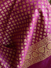 Banarasee Salwar Kameez Glossy Semi Silk Fabric With Zari Jaal Design-Violet & Yellow