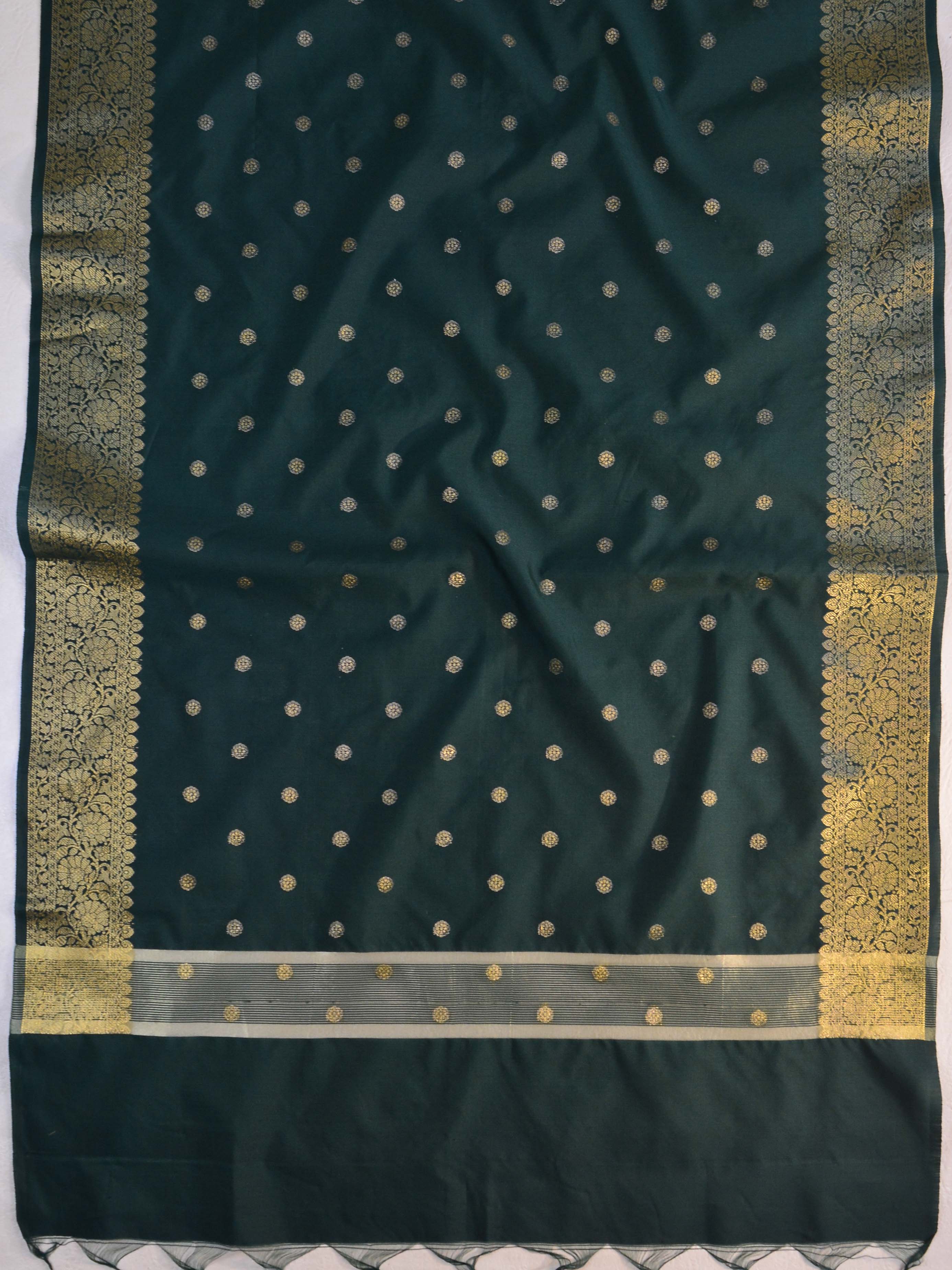 Banarasee Art Silk Buti Design Dupatta-Green