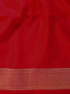 Banarasee Handwoven Semi Silk Saree With Stripes Design-Red