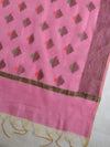 Banarasee Chanderi Cotton Salwar Kameez Fabric With Ghiccha Work-Pink