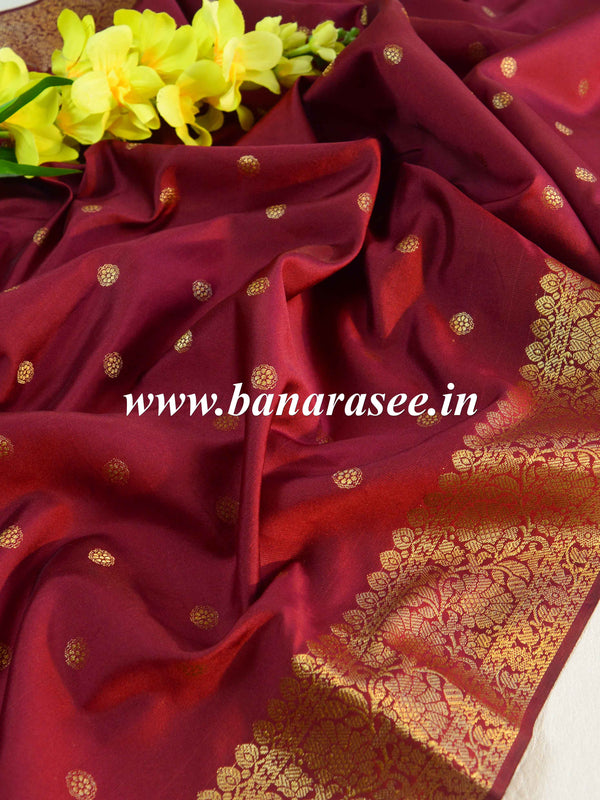 Banarasee Art Silk Buti Design Dupatta-Maroon
