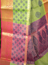 Banarasee Handwoven Broad Border Tissue Saree-Green