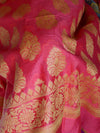Banarasee Salwar Kameez Glossy Semi Silk Fabric With Zari Jaal Design-Orange & Grey