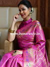 Banarasee Art Silk Saree With Zari Buta & Border-Magenta