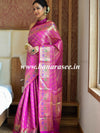 Banarasee Art Silk Saree With Zari Buta & Border-Magenta