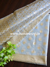 Banarasee Organza Silver Zari Salwar Kameez Fabric With Dupatta-Grey