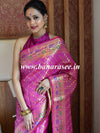 Banarasee Art Silk Saree With Zari Buta & Border-Magenta