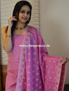 Banarasee Salwar Kameez Cotton Silk Resham Buti Woven Fabric-Pink