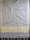Banarasee Organza Silver Zari Salwar Kameez Fabric With Dupatta-Grey
