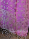 Banarasee Salwar Kameez Cotton Silk Resham Buti Woven Fabric-Pink