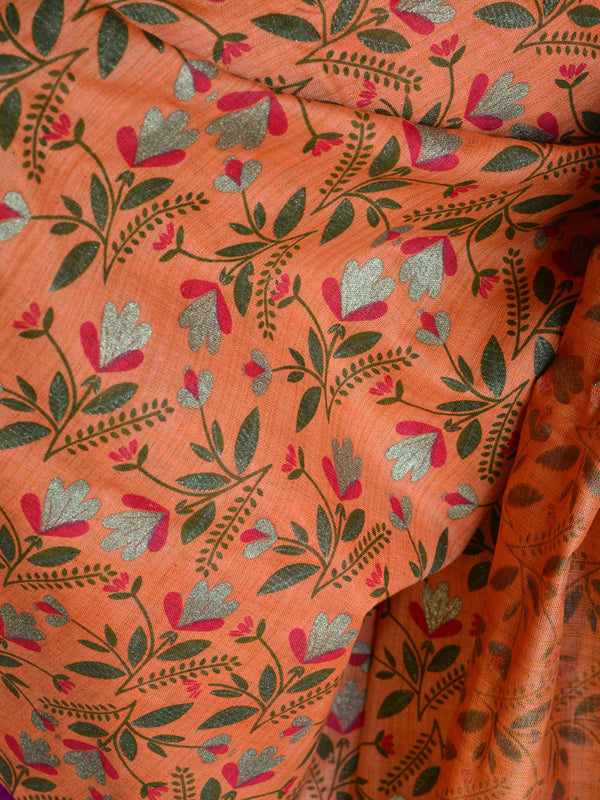 Handloom Block Printed Khadi Cotton Salwar Kameez Dupatta Set-Peach