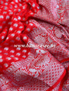 Banarasee Pure Chiffon Saree With Silver Zari Work-Red