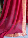 Banarasee Salwar Kameez Semi Katan Silk Fabric With Zari Design & Chiffon Dupatta-Maroon