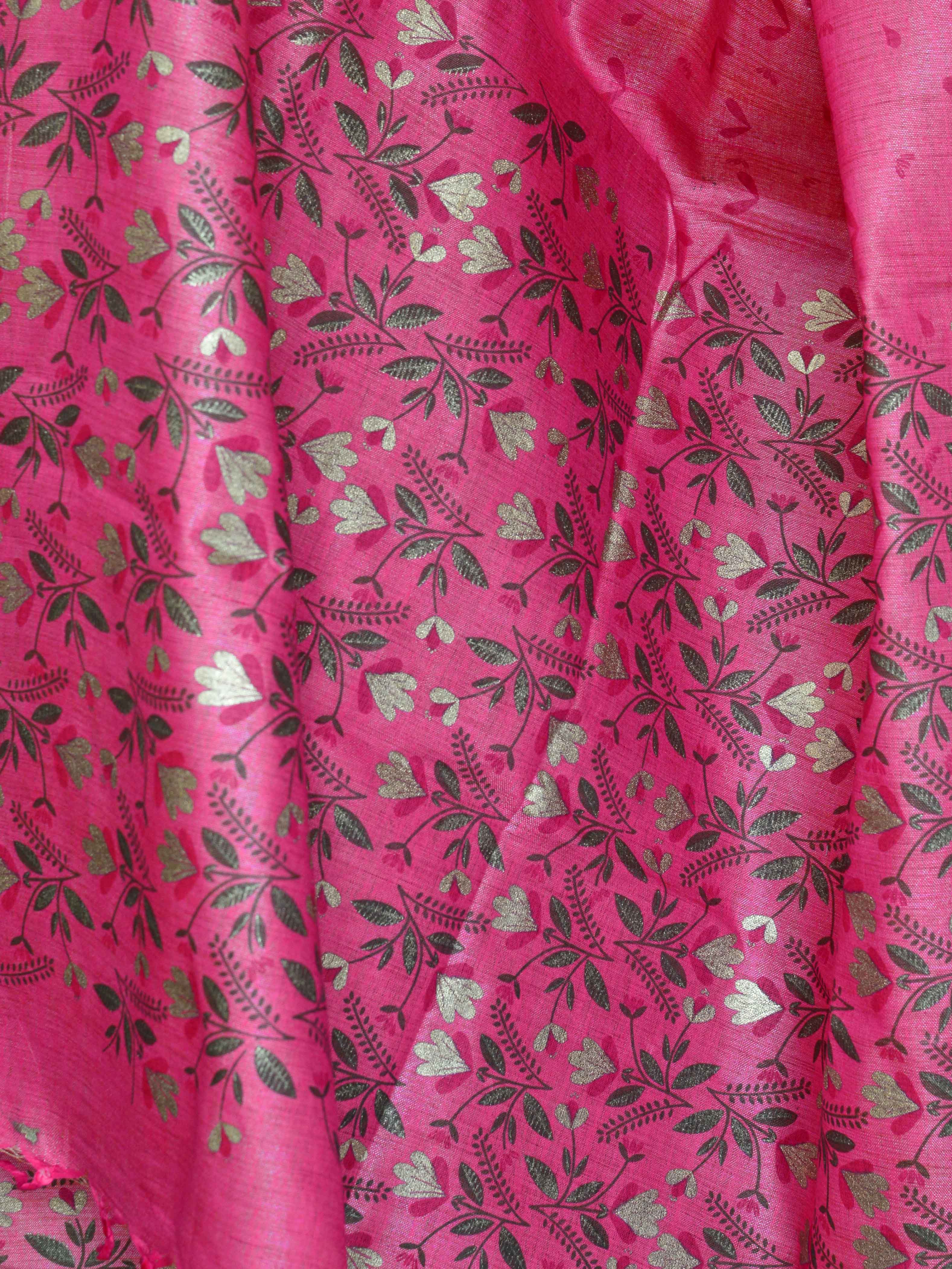 Handloom Block Printed Khadi Cotton Salwar Kameez Dupatta Set-Pink