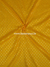 Banarasee Semi Katan Silk Buti Design Fabric-Yellow