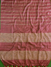 Bhagalpur Cotton Silk Jaal Ghichha Work Saree-Brown