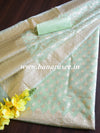 Banarasee Organza Silver Zari Salwar Kameez Fabric With Dupatta-Light Green