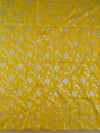 Banarasee Salwar Kameez Glossy Cotton Silk Silver Woven Buti Fabric-Yellow & Red