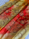 Banarasee Salwar Kameez Glossy Semi Silk Shibori Dye Fabric-Multicolor