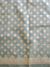 Banarasee Organza Silver Zari Salwar Kameez Fabric With Dupatta-Light Green