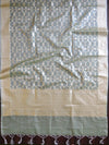 Banarasee Organza Silver Zari Salwar Kameez Fabric With Dupatta-Light Green