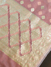 Banarasee Organza Silver Zari Salwar Kameez Fabric With Dupatta-Green & Peach