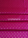 Banarasee Semi Katan Silk Buti Design Fabric-Pink