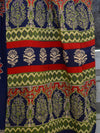 Handloom Mul Cotton Bagru Print Saree-Indigo