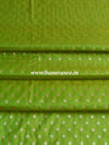 Banarasee Semi Katan Silk Buti Design Fabric-Green