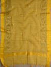 Banarasee Brocade Salwar Kameez Fabric With Organza Dupatta-Green & Yellow