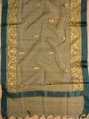 Banarasee Brocade Salwar Kameez Fabric With Organza Dupatta-Grey & Green