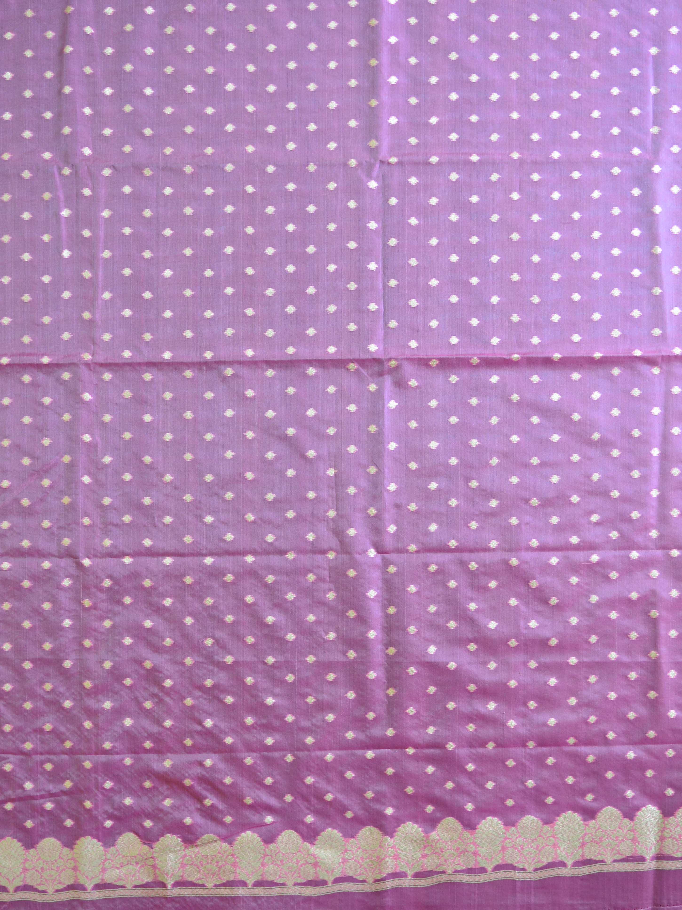 Banarasee Organza Silver Zari Salwar Kameez Fabric With Dupatta-Pink