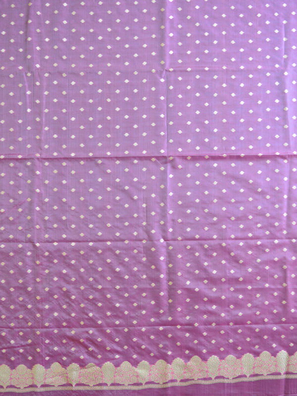 Banarasee Organza Silver Zari Salwar Kameez Fabric With Dupatta-Pink