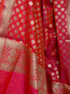 Banarasee Salwar Kameez Semi Katan Silk Fabric With Zari Jaal-Peach