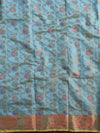 Banarasee Chanderi Cotton Salwar Kameez Fabric With Dupatta Buta Design-Blue