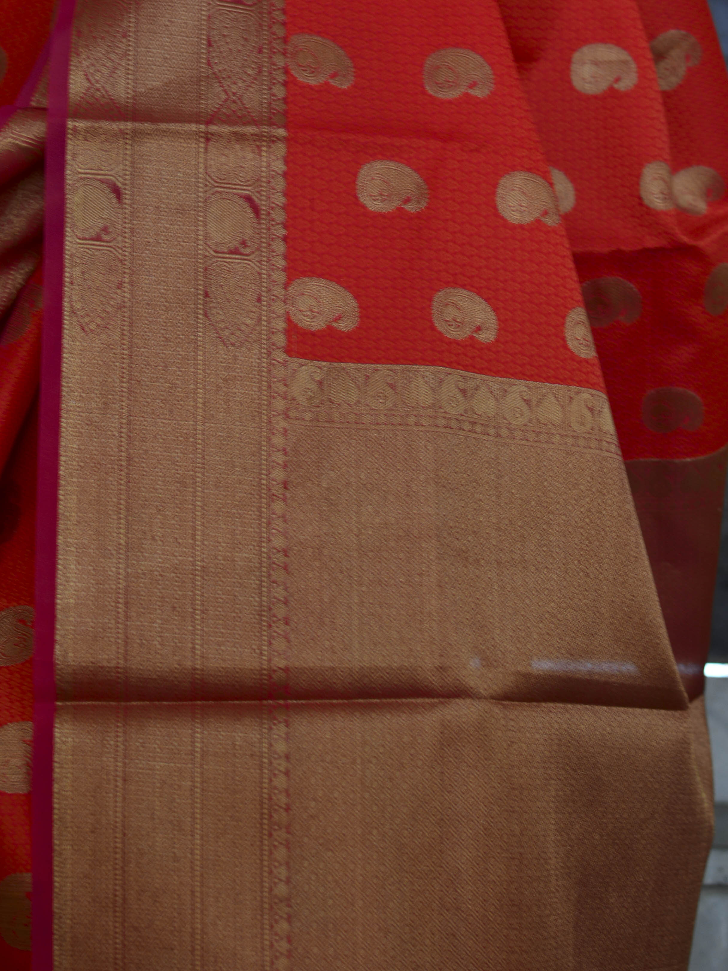 Banarasee Organza Mix Saree With Tanchoi Design Zari Border-Red