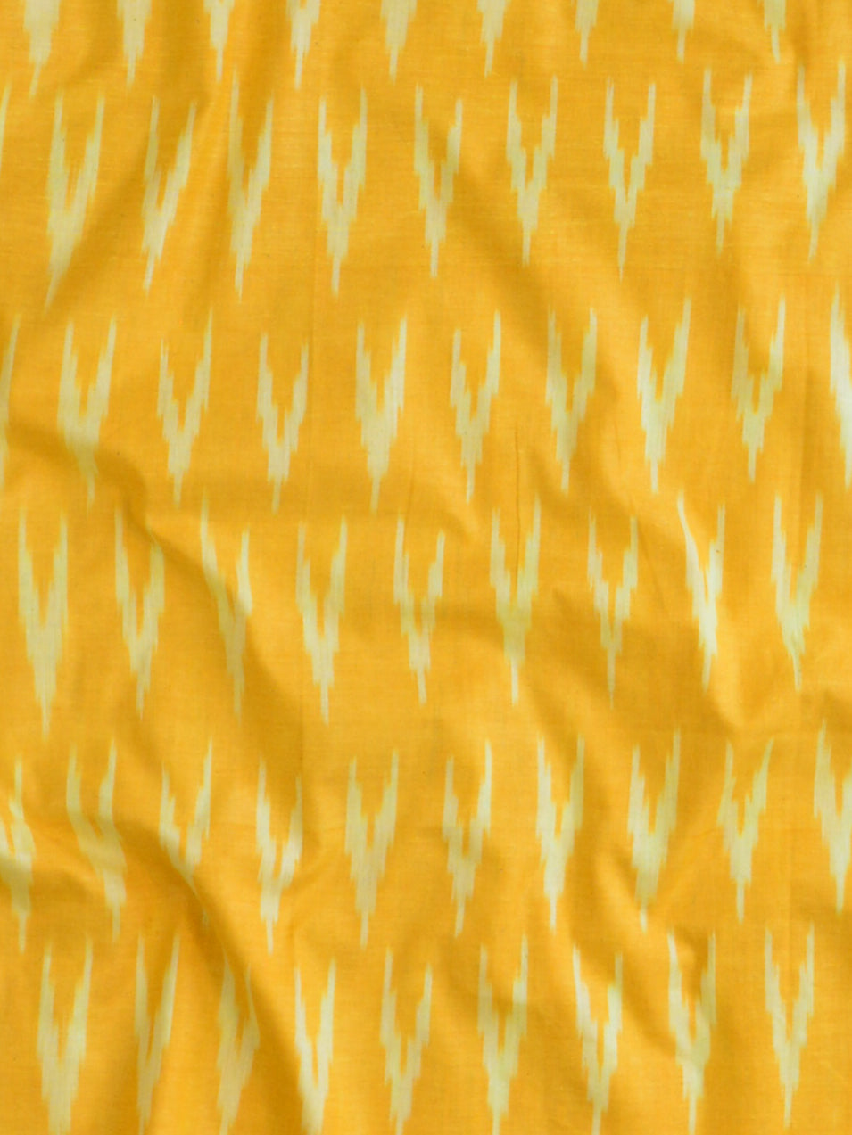 Bhagalpuri Pure Ikkat Kameez With Red Linen Dupatta-Yellow