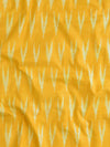 Bhagalpuri Pure Ikkat Kameez With Red Linen Dupatta-Yellow