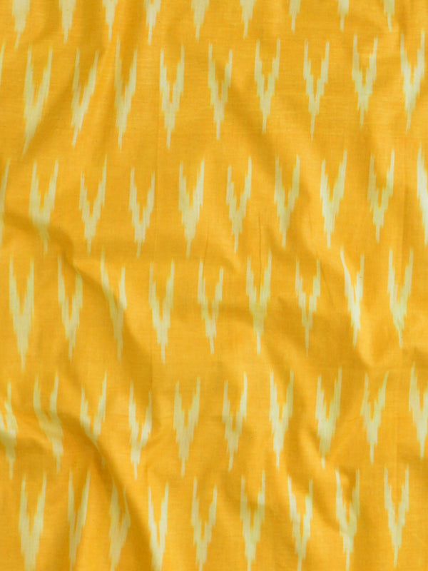 Bhagalpuri Pure Ikkat Kameez With Red Linen Dupatta-Yellow