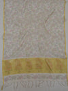 Banarasee Cotton Silk Salwar Kameez Hand-Printed Fabric-White