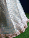 Banarasee Stitched Organza Lehenga & Blouse Fabric With Semi Silk Dupatta-Green & Yellow