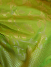 Banarasee Semi Silk Salwar Kameez Set With Contrast Dupatta-Green & Orange