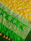 Banarasee Salwar Kameez Glossy Semi Silk Fabric-Green & Yellow