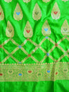 Banarasee Salwar Kameez Glossy Semi Silk Fabric-Green & Yellow